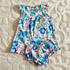 Lilly Pulitzer Pink and Blue Floral toddler girl Dress 18-24M!